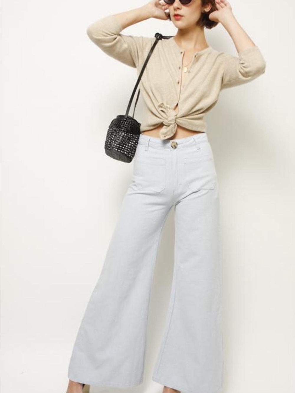 ROLLA'S Super Sailot Ramie Flare Jeans - Light Blue